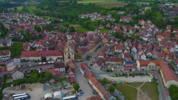 Flygfoto Över Gammal Stadskärna Tyskland Bayern Solig Vårdag — Stockvideo