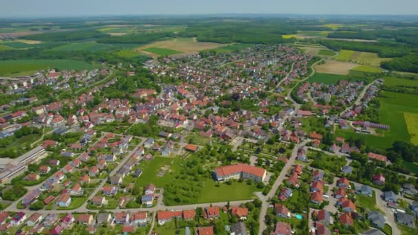 Luchtfoto Van Een Oude Binnenstad Duitsland Beieren Een Zonnige Lentedag — Stockvideo