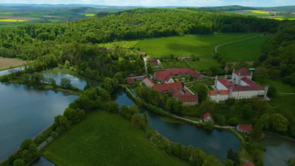 Aerial View Old Town Center Germany Sunny Spring Day — Stock Video