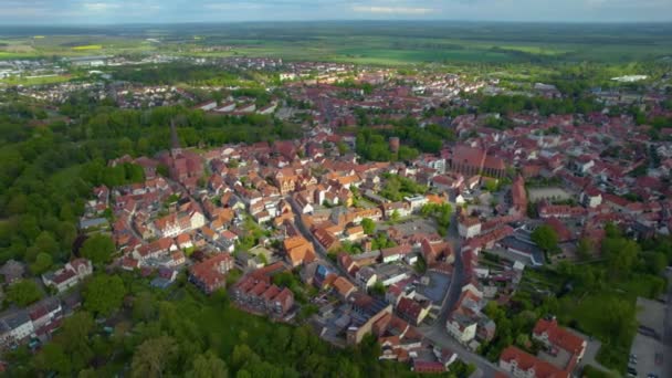 Vista Aérea Casco Antiguo Alemania Baviera Soleado Día Primavera — Vídeos de Stock