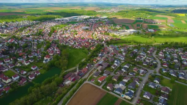 Widok Lotu Ptaka Centrum Starego Miasta Niemczech Bawaria Słoneczny Wiosenny — Wideo stockowe