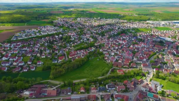 Luchtfoto Van Een Oude Binnenstad Duitsland Beieren Een Zonnige Lentedag — Stockvideo