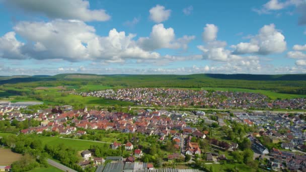 Vedere Aeriană Unui Centru Vechi Din Germania Bavaria Într Însorită — Videoclip de stoc