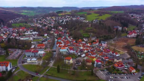 Pemandangan Udara Dari Pusat Kota Tua Jerman Bavaria Pada Musim — Stok Video