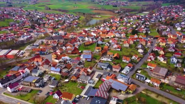 Vista Aérea Casco Antiguo Sur Alemania Soleado Día Primavera — Vídeos de Stock
