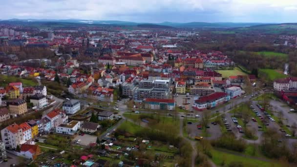 Повітряний Вид Старого Центру Міста Півдні Німеччини Сонячний Весняний День — стокове відео