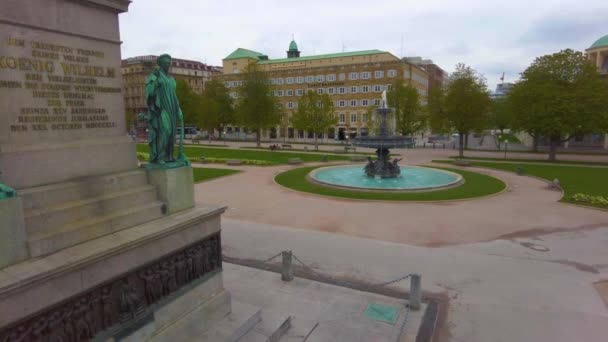 Flygfoto Över Gammal Stadskärna Södra Tyskland Solig Vårdag — Stockvideo