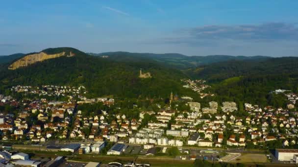 Veduta Aerea Centro Storico Nel Sud Della Germania Una Soleggiata — Video Stock