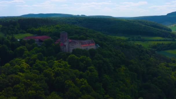 Luchtfoto Van Een Oud Centrum Zuid Duitsland Een Zonnige Lentedag — Stockvideo