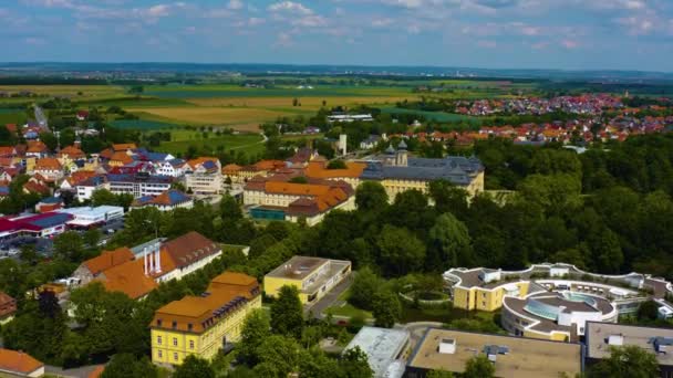 Letecký Pohled Staré Centrum Města Jižním Německu Slunečného Jarního Dne — Stock video