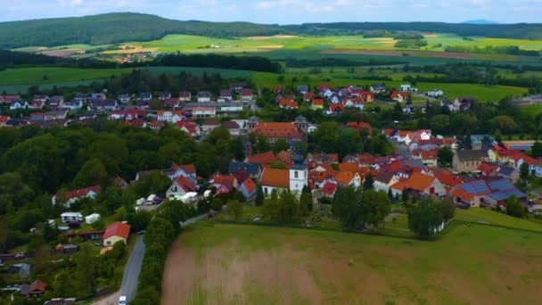Αεροφωτογραφία Ενός Παλιού Κέντρου Της Νότιας Γερμανίας Μια Ηλιόλουστη Ανοιξιάτικη — Αρχείο Βίντεο