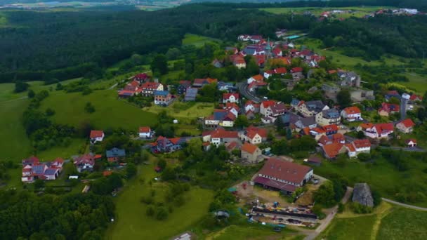 Letecký Pohled Staré Centrum Města Jižním Německu Slunečného Jarního Dne — Stock video
