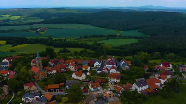 Luchtfoto Van Een Oud Centrum Zuid Duitsland Een Zonnige Lentedag — Stockvideo