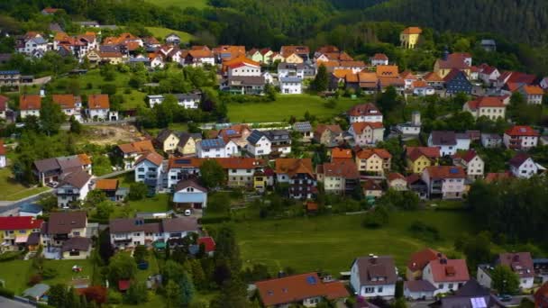 Aerial View Old Town Center Germany Bavaria Sunny Spring Day — Stock Video