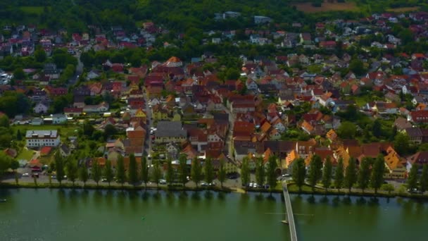 Légi Kilátás Egy Régi Város Központja Németországban Bajorország Egy Napos — Stock videók