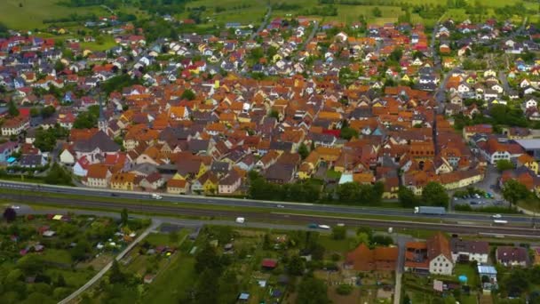 Vista Aérea Casco Antiguo Alemania Baviera Soleado Día Primavera — Vídeos de Stock