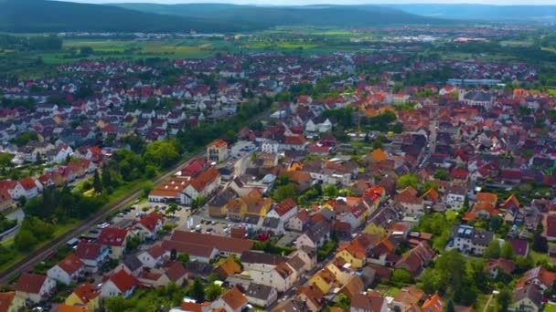 Aerial View Old Town City Center Germany Bavaria Sunny Day — Stock Video