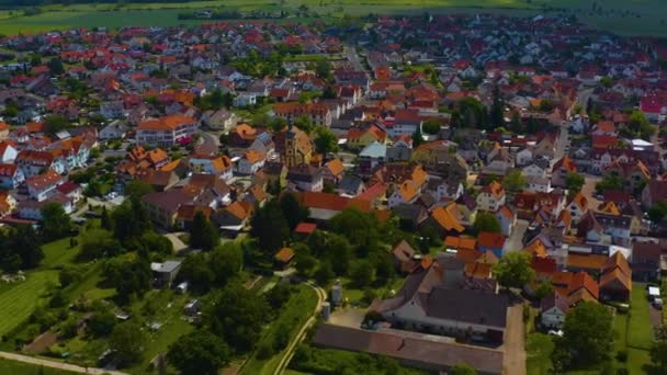 Aerial View Old Town City Center Germany Bavaria Sunny Day — Stock Video