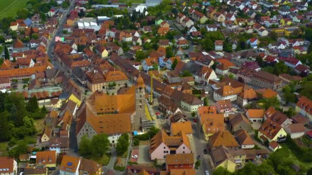 Vista Aérea Centro Ciudad Vieja Alemania Baviera Día Soleado Día — Vídeos de Stock