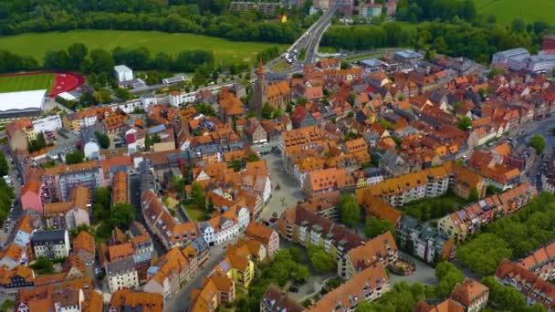 Vista Aérea Centro Cidade Velha Alemanha Baviera Dia Ensolarado Dia — Vídeo de Stock