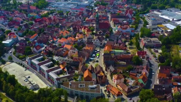 Vista Aérea Centro Ciudad Vieja Alemania Baviera Día Soleado Día — Vídeos de Stock