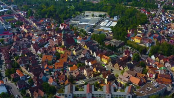 Vista Aérea Centro Ciudad Vieja Alemania Baviera Día Soleado Día — Vídeos de Stock