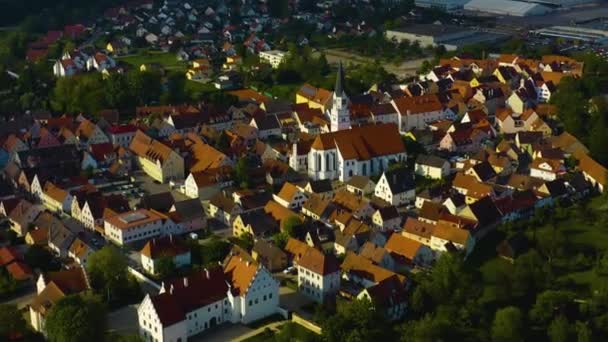 Letecký Pohled Město Déšť Německu Bavorsko Slunečného Jarního Dne Během — Stock video