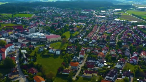 Vue Aérienne Ville Haag Oberbayern Allemagne Bavière Par Une Journée — Video