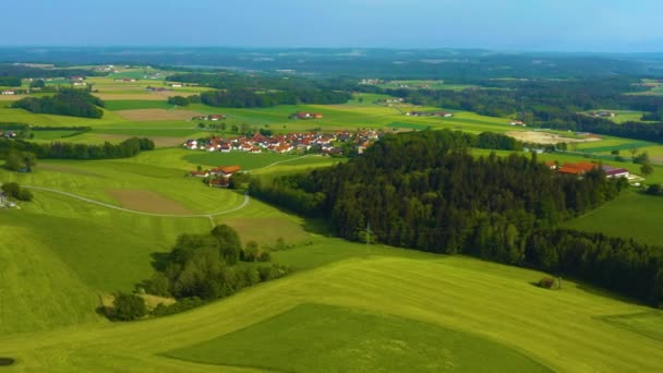 Légi Felvétel Város Körül Muehldorf Németországban Bajorország Egy Napos Tavaszi — Stock videók