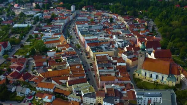 Vue Aérienne Ville Muhldorf Allemagne Bavière Par Une Journée Ensoleillée — Video