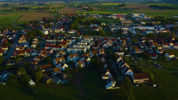 Şehrin Hava Görüntüsü Salı Günü Almanya Bavyera Güneşli Bir Bahar — Stok video