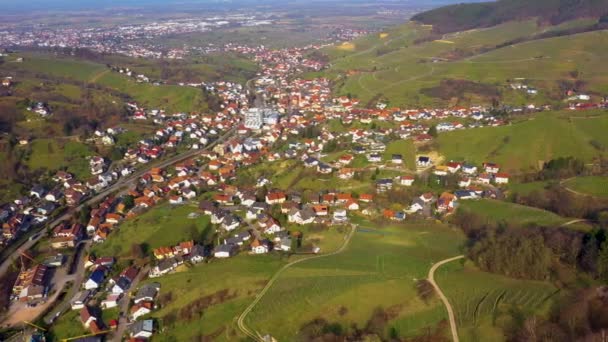 Luchtfoto Van Een Oude Binnenstad Duitsland Een Zonnige Dag — Stockvideo