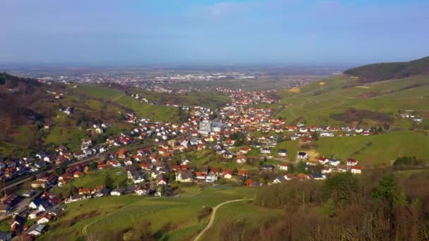 Aerial View Old Town City Center Germany Sunny Day — Stockvideo