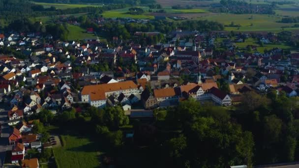 Légi Kilátás Egy Régi Város Központja Németországban Bajorország Egy Napsütéses — Stock videók