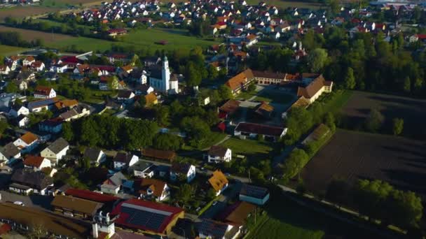 Вид Воздуха Старый Центр Города Германии Бавария Солнечный День — стоковое видео