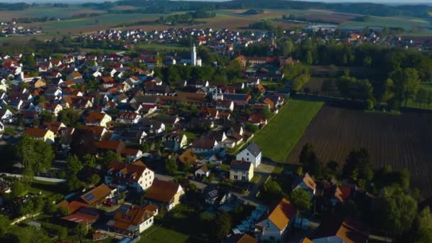 Vista Aérea Centro Ciudad Vieja Alemania Baviera Día Soleado — Vídeo de stock