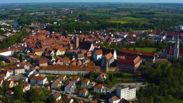 Vista Aérea Centro Cidade Velha Alemanha Baviera Dia Primavera Ensolarado — Vídeo de Stock