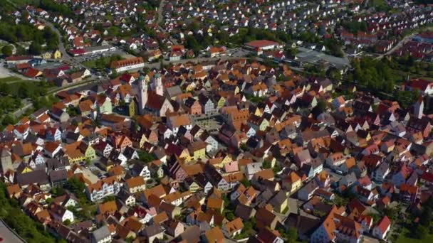 Vista Aérea Centro Cidade Velha Alemanha Baviera Dia Primavera Ensolarado — Vídeo de Stock