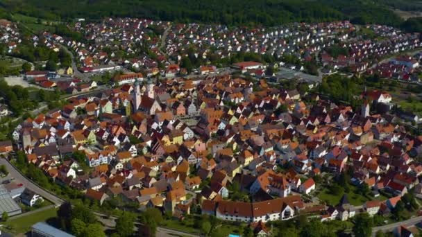 Vista Aérea Del Centro Histórico Alemania Baviera Soleado Día Primavera — Vídeos de Stock