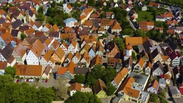 Aerial View Old Town Center Germany Bavaria Sunny Spring Day — Stock Video