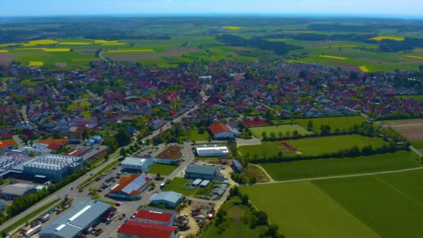 Luchtfoto Van Het Oude Centrum Van Duitsland Beieren Een Zonnige — Stockvideo