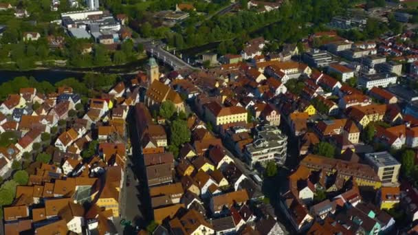 Luftaufnahme Der Altstadt Deutschland Bayern Einem Sonnigen Frühlingstag — Stockvideo