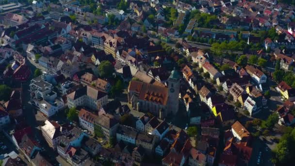 Vista Aérea Centro Cidade Velha Alemanha Baviera Dia Primavera Ensolarado — Vídeo de Stock