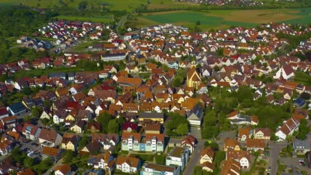 Aerial View Old Town Center Germany Bavaria Sunny Spring Day — Stock Video
