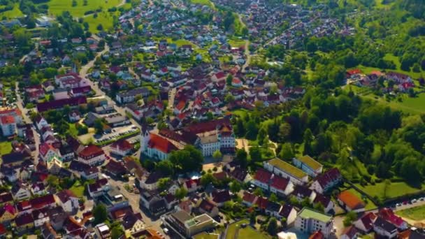 Вид Висоти Старого Центру Міста Німеччині Баварія Сонячного Весняного Дня — стокове відео