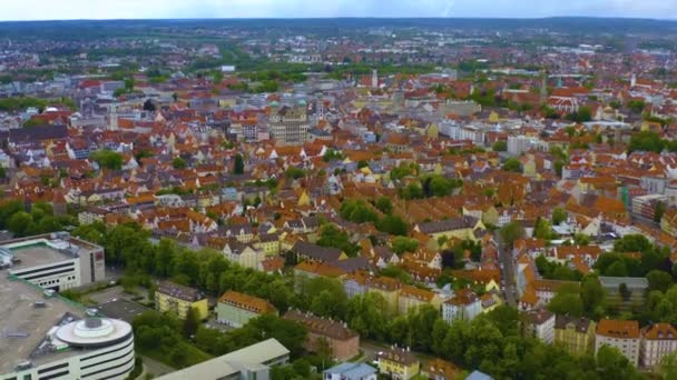 Vista Aérea Centro Cidade Velha Alemanha Baviera Dia Primavera Ensolarado — Vídeo de Stock