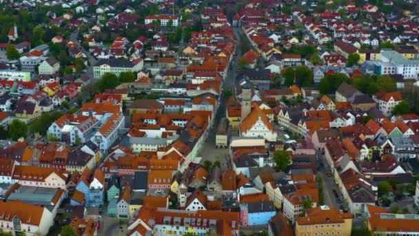 Légi Felvétel Régi Városközpont Németországban Bajorország Egy Napos Tavaszi Napon — Stock videók