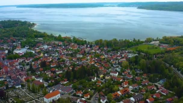 Vista Aérea Del Centro Histórico Alemania Baviera Soleado Día Primavera — Vídeos de Stock