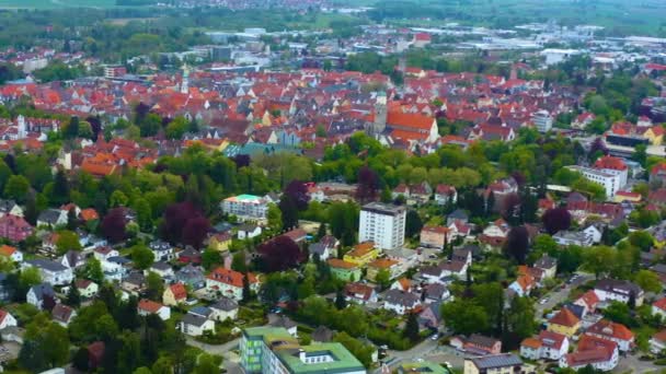 Pemandangan Udara Pusat Kota Tua Jerman Bavaria Pada Musim Semi — Stok Video