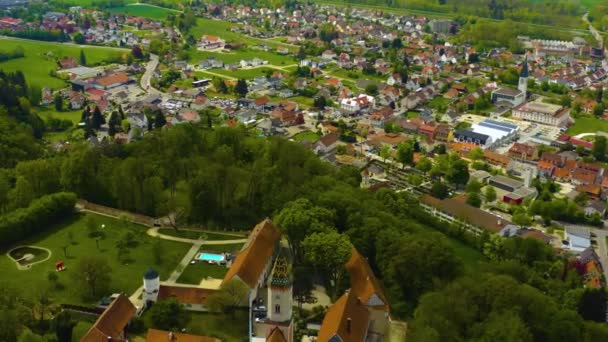 Luchtfoto Van Het Oude Centrum Van Duitsland Beieren Een Zonnige — Stockvideo